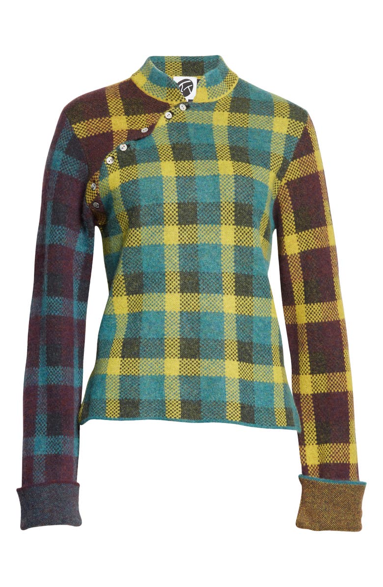 YanYan Bao Plaid Wool & Cotton Blend Sweater, Alternate, color,