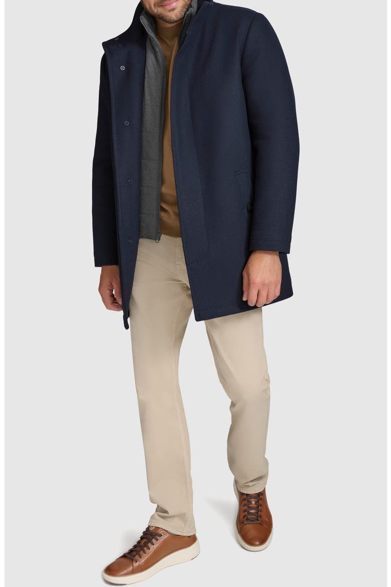 Wool Blend Twill Car Coat, Alternate, color, NAVY