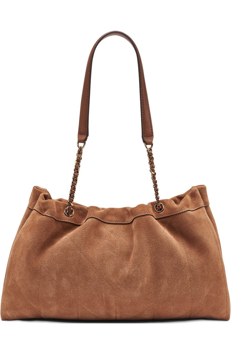 KARL LAGERFELD PARIS Amandine Suede Shoulder, Alternate, color, Cognac