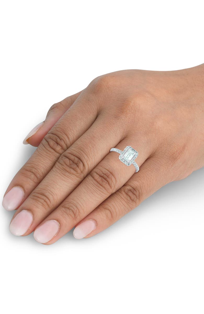 Bliss Diamond 1 1/2 Ct Emerald Cut Diamond Halo Engagement Ring 14k Gold Lab Grown, Alternate, color, 
