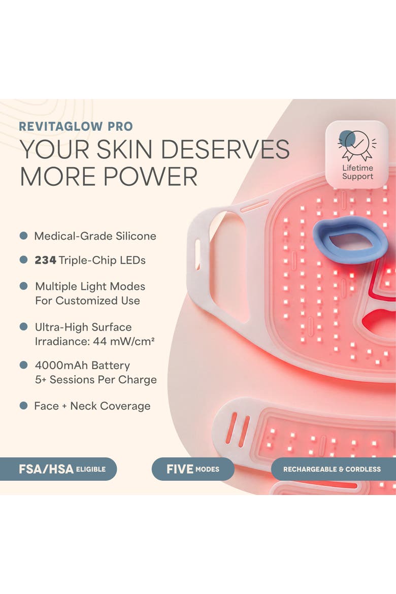 Silicone LED Face Mask Redlight therapy with RBG light Portable LED mask, Alternate, color, Pro White