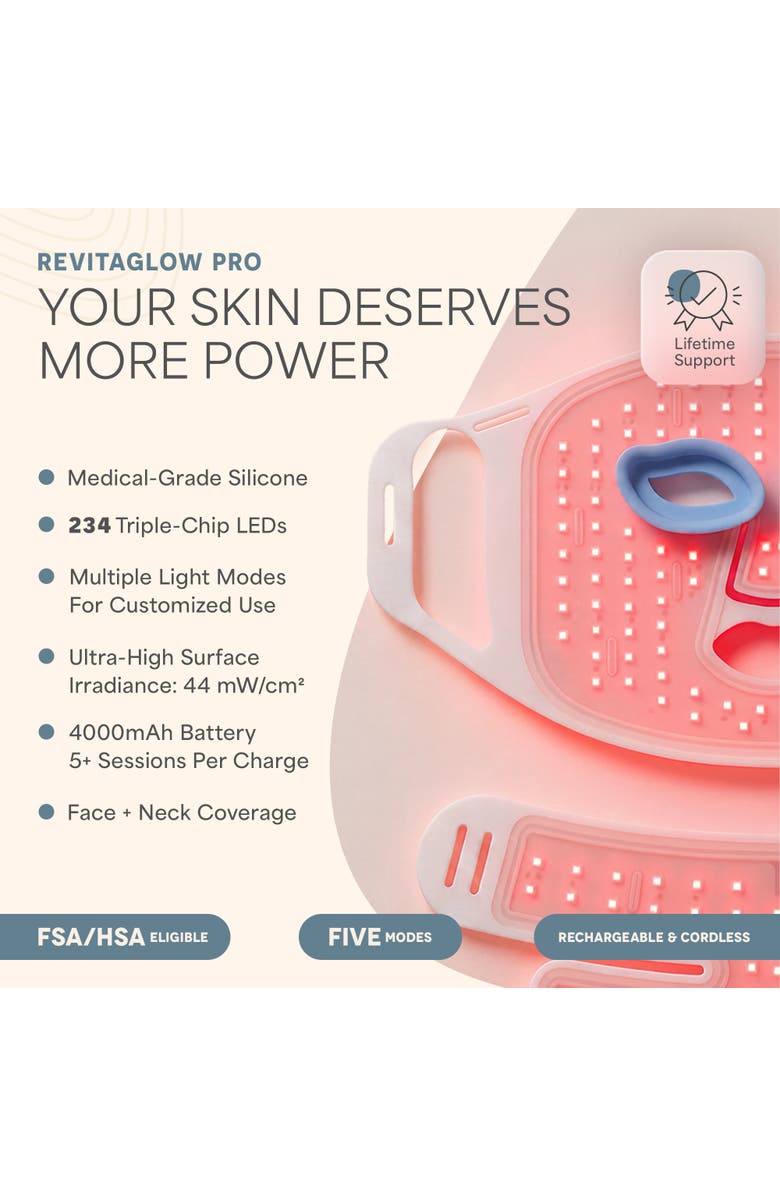 Lifepro Silicone LED Face Mask Redlight therapy with RBG light Portable LED mask, Alternate, color, Pro White