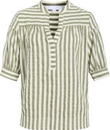 SUGARLIPS Catana Stripe Split Neck Top