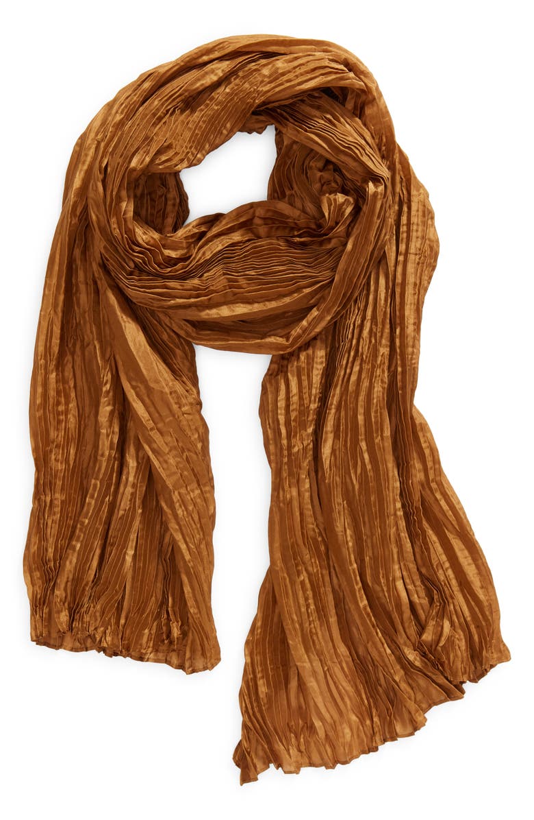 Eileen Fisher Whisper Plissé Silk Scarf, Alternate, color, 