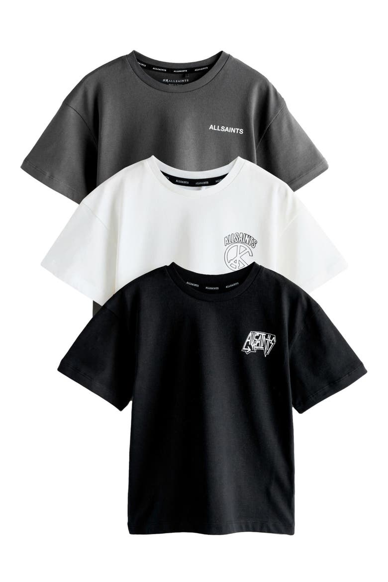 Kids' Motif Graphic 3-Pack T-Shirts, Main, color, BLACK