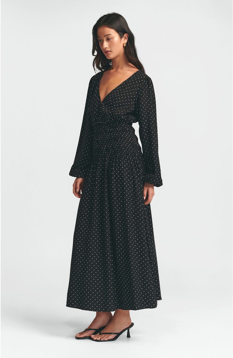 ST MRLO May Gather Dress, Alternate, color, Black Base Spot