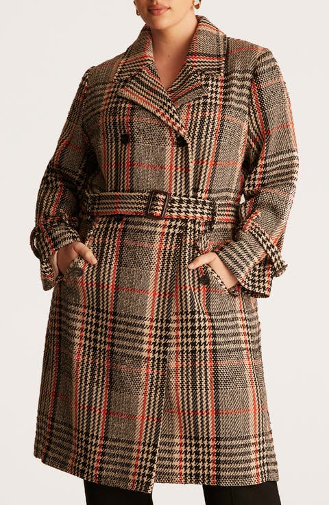 Bella Double Breasted Check Coat