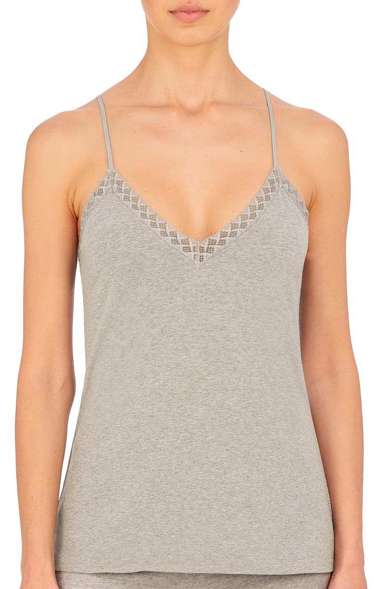 Natori Bliss Cotton Light Weight Sleep Cami, Main, color, Lt Grey Heather
