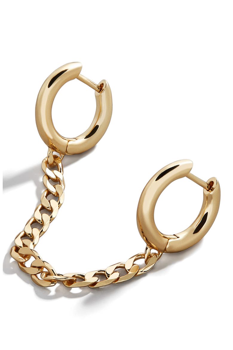 Michel Double Huggie Earring, Main, color, GOLD