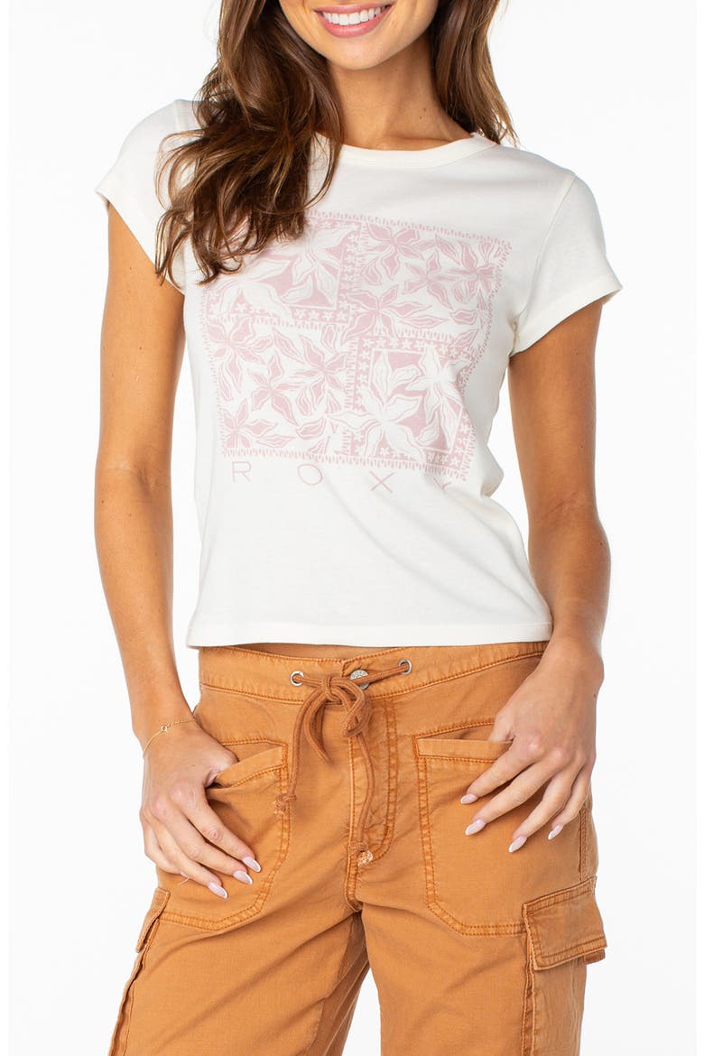 Flower Tile '90s Graphic Baby Tee, Main, color, CLOUD DANCER