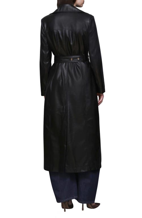 Avec Les Filles Belted Faux Leather Utility Trench Coat