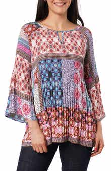 Pleated Keyhole Top