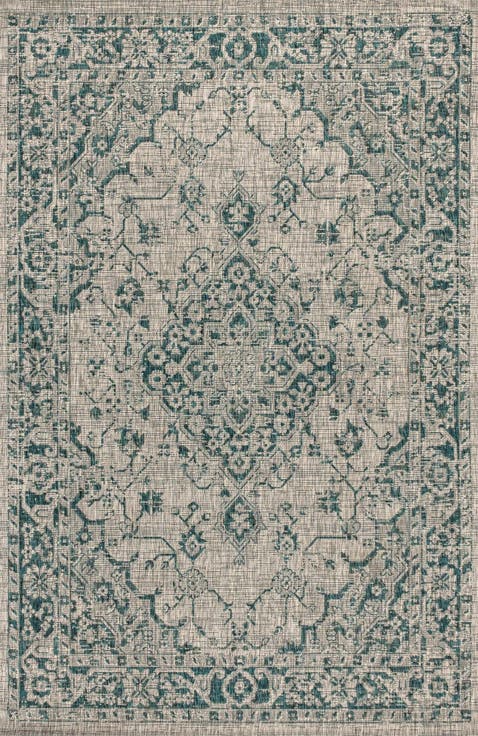 Rozetta Boho Medallion Textured Weave Indoor/Outdoor Area Rug