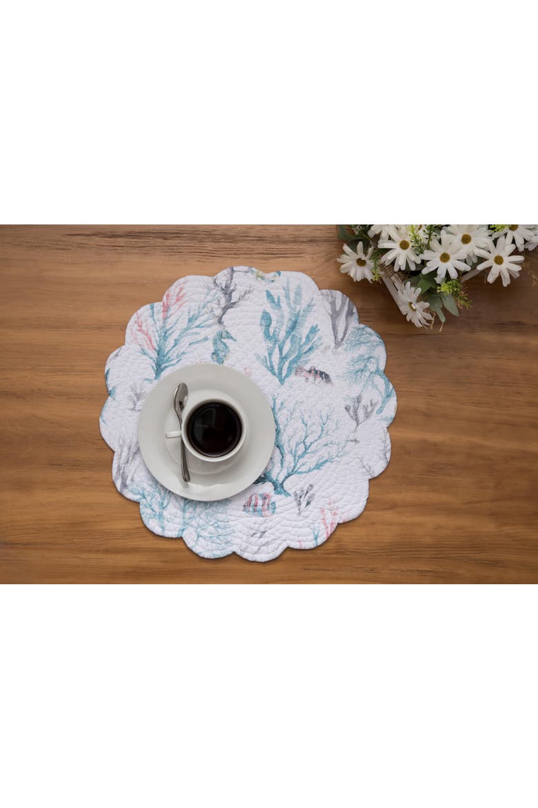 St.Vincent Round Placemats Set of 6, 17", Alternate, color, Blue