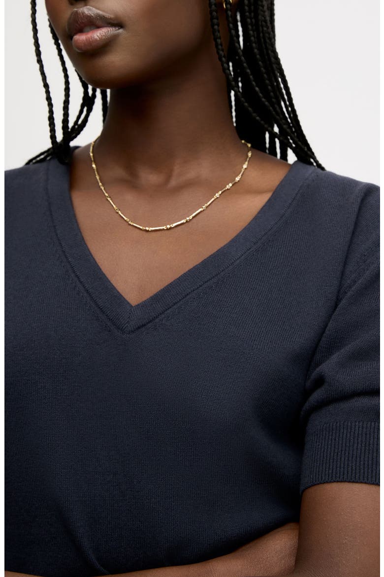 V-Neck Crop Sweater, Alternate, color, NAVY