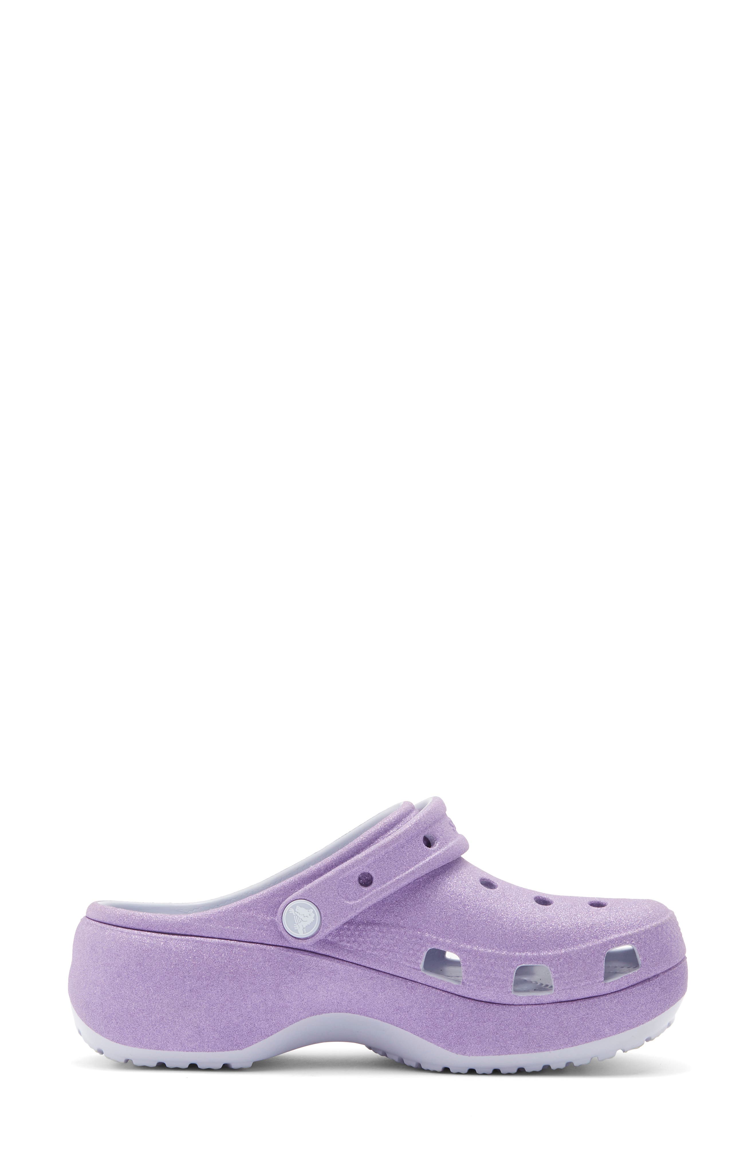 CROCS Platform Iridescent Glitter Clog, Alternate, color, Purple Moon