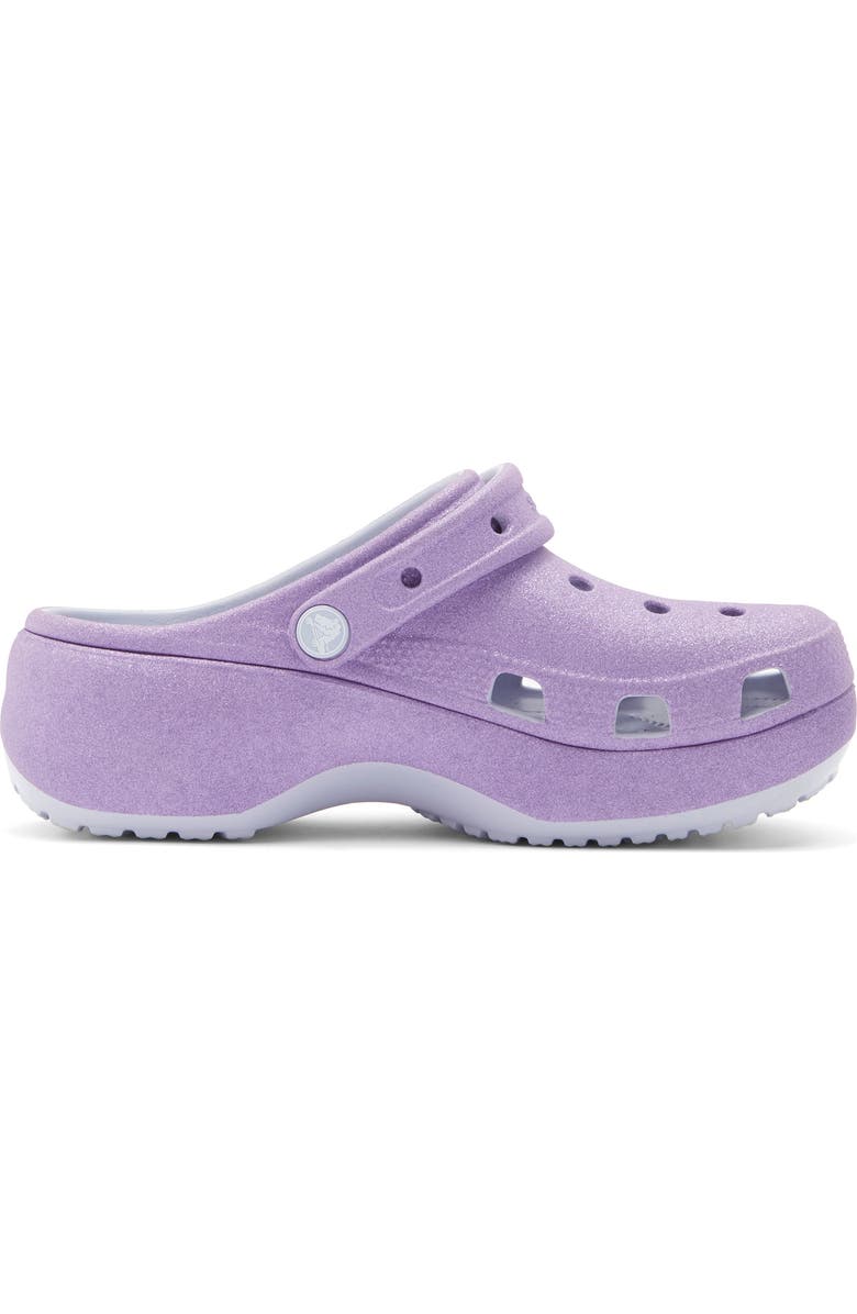 CROCS Platform Iridescent Glitter Clog, Alternate, color, Purple Moon