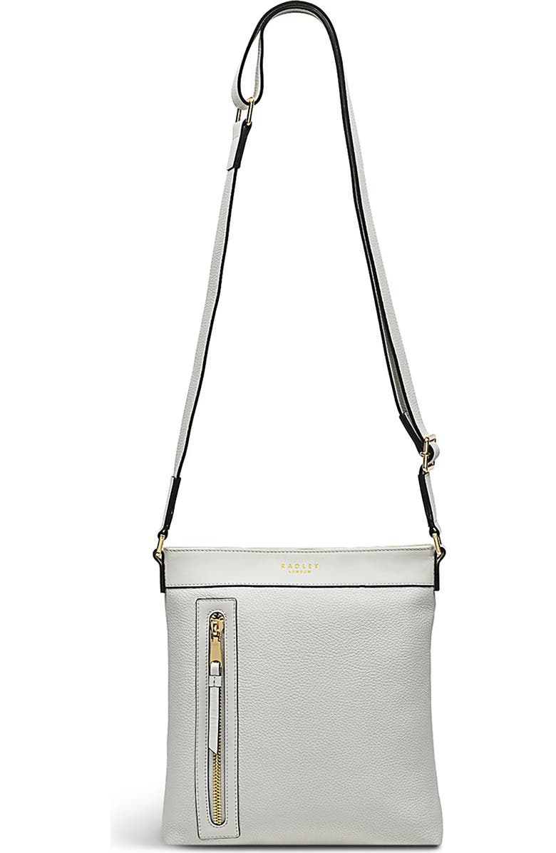 Radley Zippy Small Ziptop Leather Crossbody Bag, Main, color, Bright White