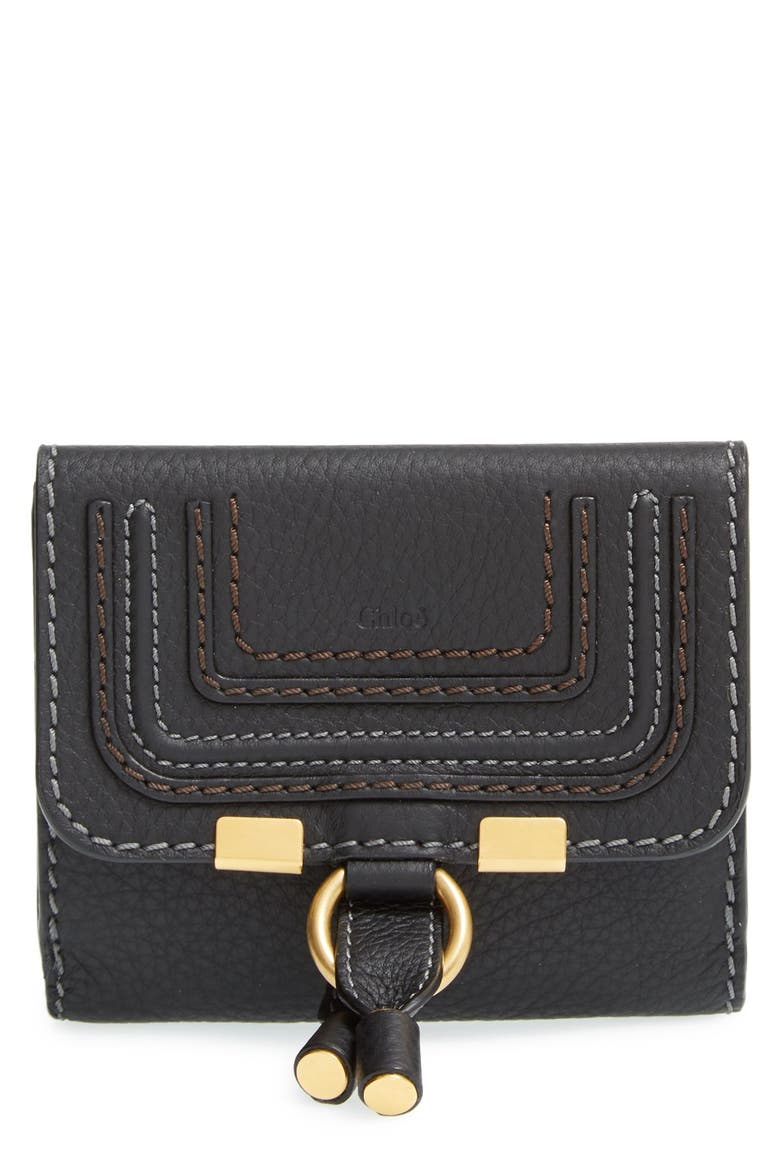 Marcie Leather French Wallet, Main, color, BLACK
