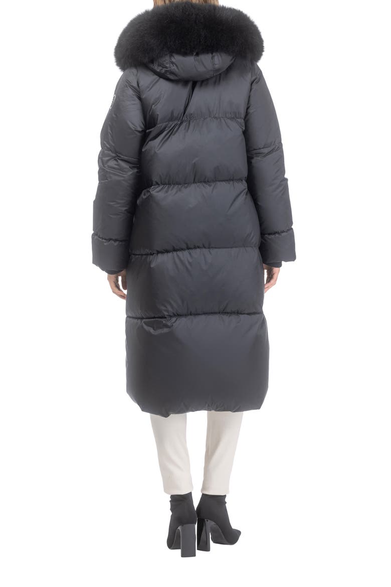 Apres-Ski Long Parka with Detachable Toscana Lamb Hood Trim, Alternate, color, Black/Black