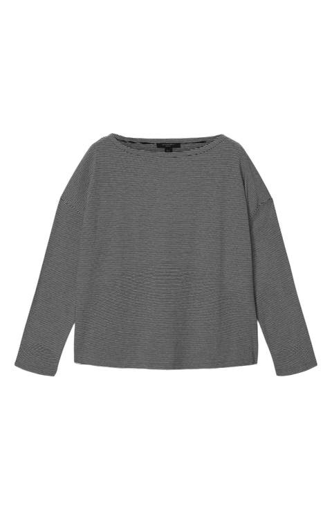 Rita Stripe Long Sleeve Cotton Blend T-Shirt