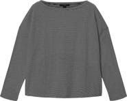 AllSaints Rita Stripe Long Sleeve Cotton Blend T-Shirt