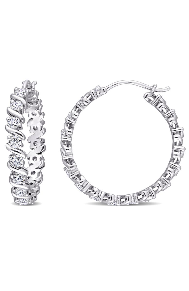 Julianna B. Moissanite Hoop Earrings Sterling Silver, Main, color, Sterling Silver