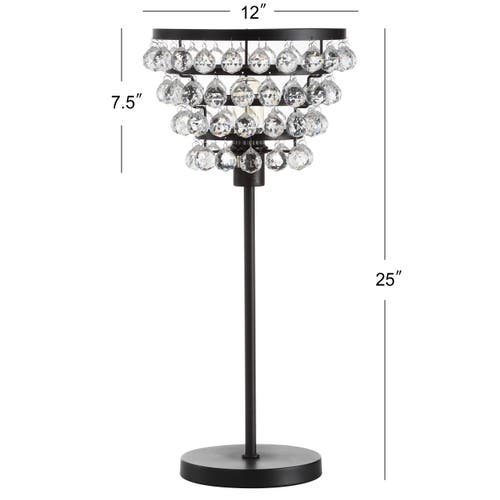Jonathan Y Designs 25in Buckingham Crystal & Metal Table Lamp In Bronze