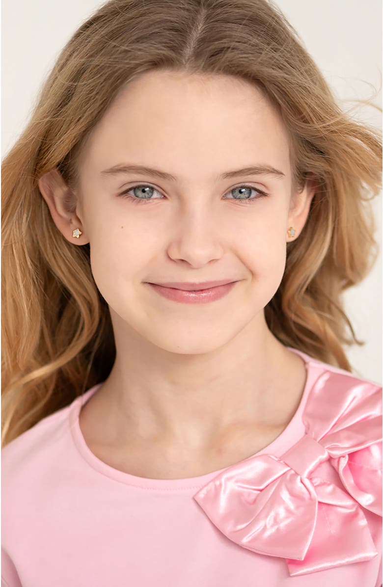 In Season Jewelry 14k Mother of Pearl Star Earrings, Alternate, color, Gold