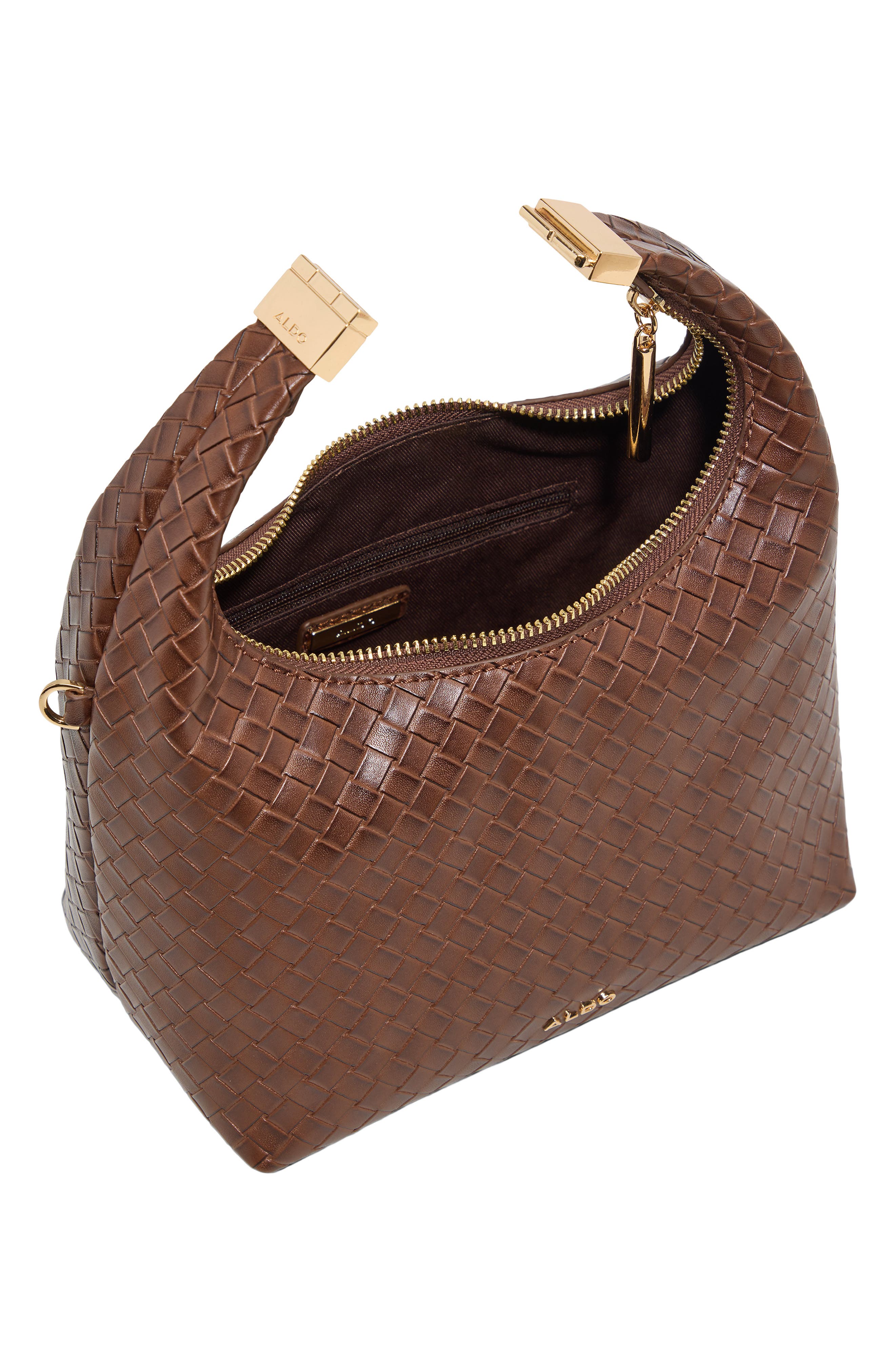 Charliezee Faux Leather Satchel, Alternate, color, DARK BROWN