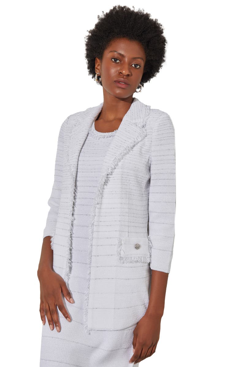 Ming Wang Metallic Tweed Jacket, Alternate, color, 