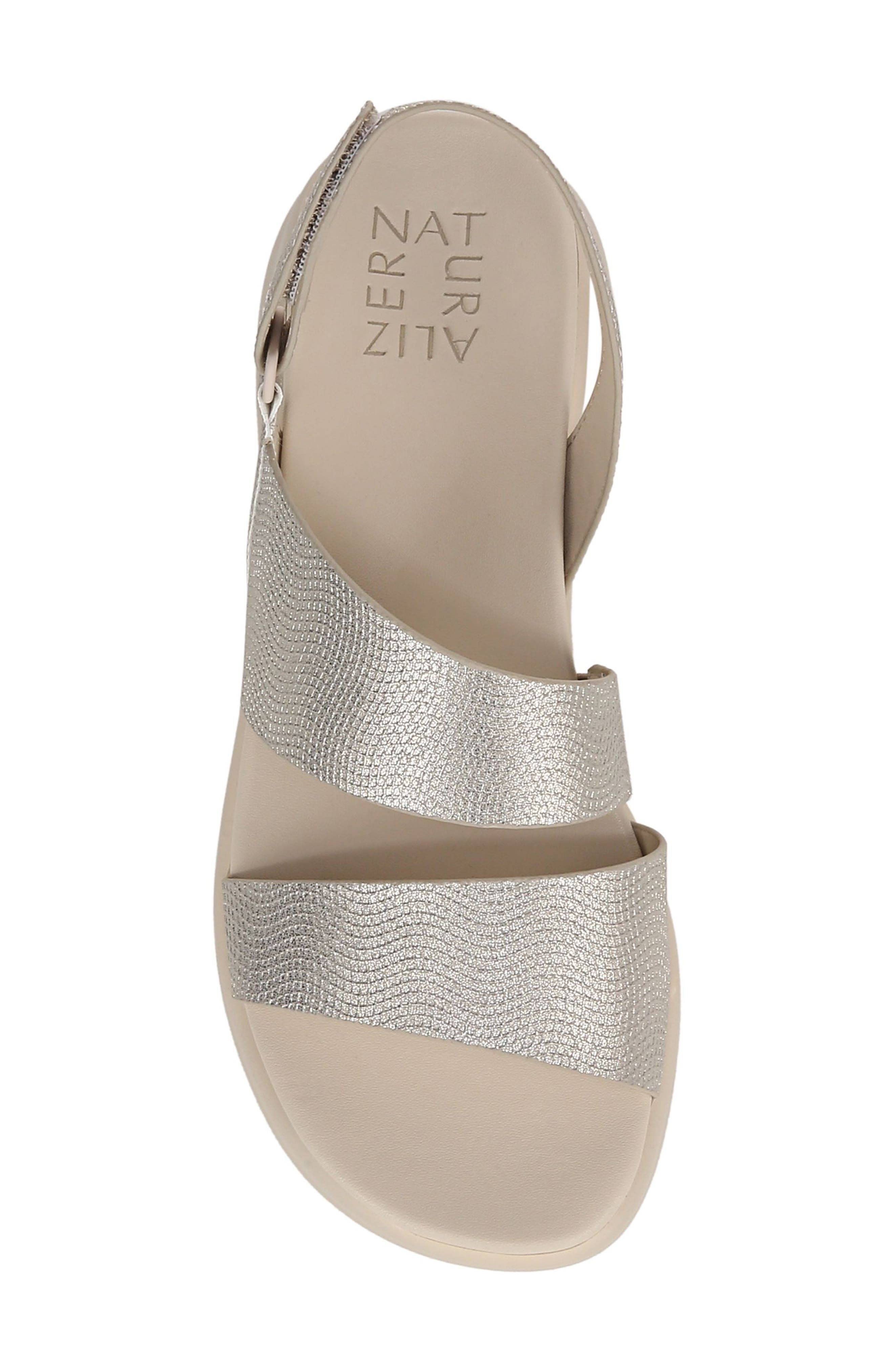 Naturalizer Darby Slingback Wedge Sandal, Alternate, color, Warmsilver