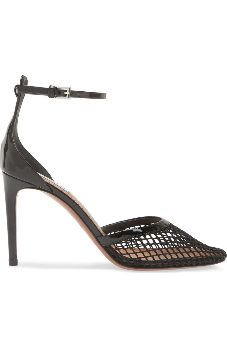 Alaïa Fishnet Ankle Strap Pump, Alternate, color,