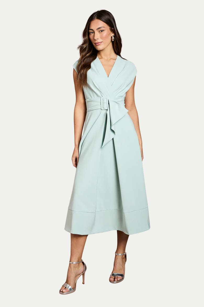 Belted Crepe Dress, Main, color, Mint