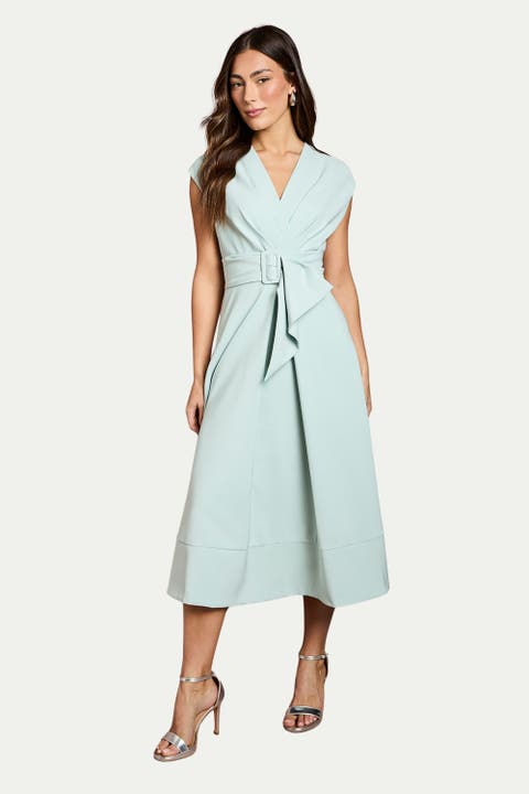 Belted Crepe Dress