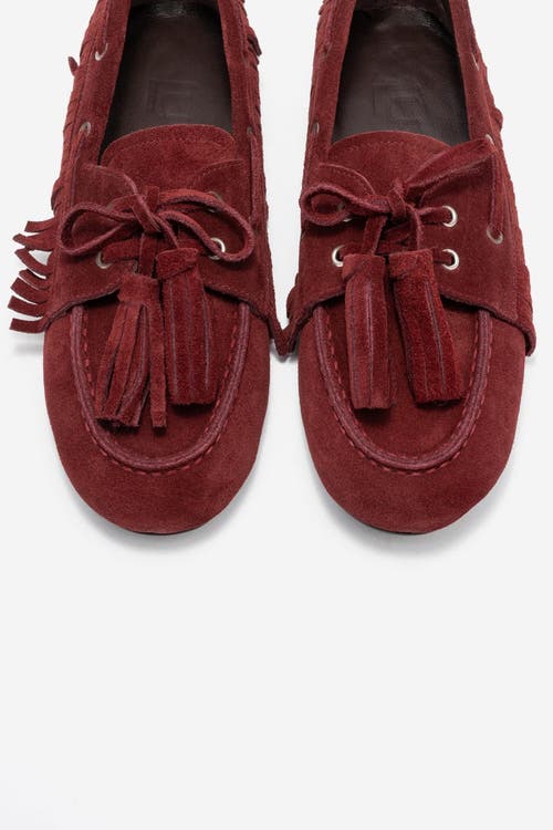 Forever & Always Shoes Fenora Leather Tassel Loafer In Burgundy