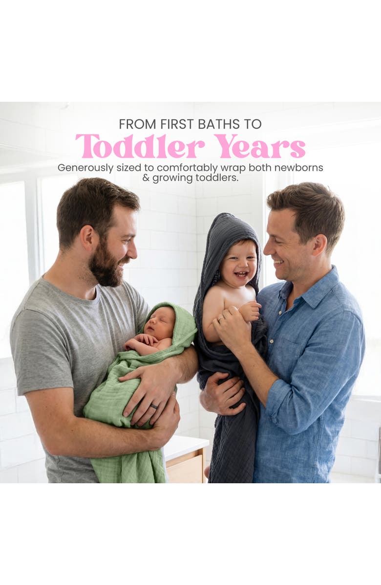 Mère & Moi Muslin Hooded Baby Bath Towel, Alternate, color, Multicolored