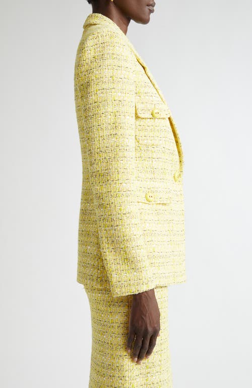 St John St. John Collection Metallic Tweed One-button Jacket In Golden Citrus Lurex Multi
