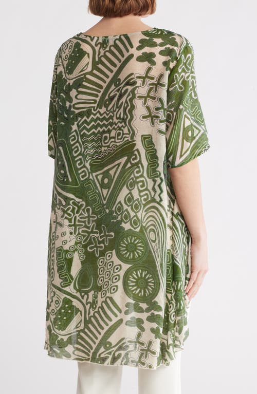 Patrizia Luca High-low Paisley Tunic In Green