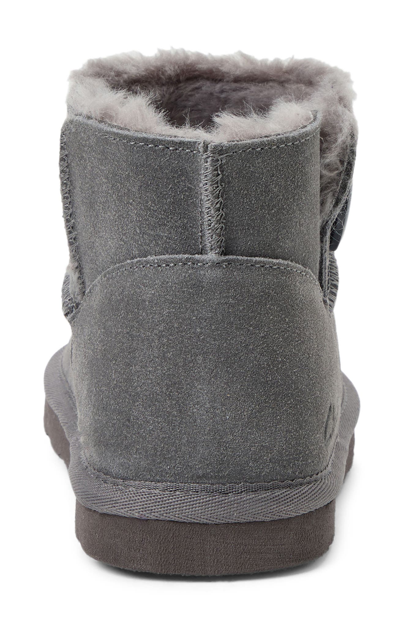 Suede Faux Shearling Bootie, Alternate, color, SHARKSKIN GREY