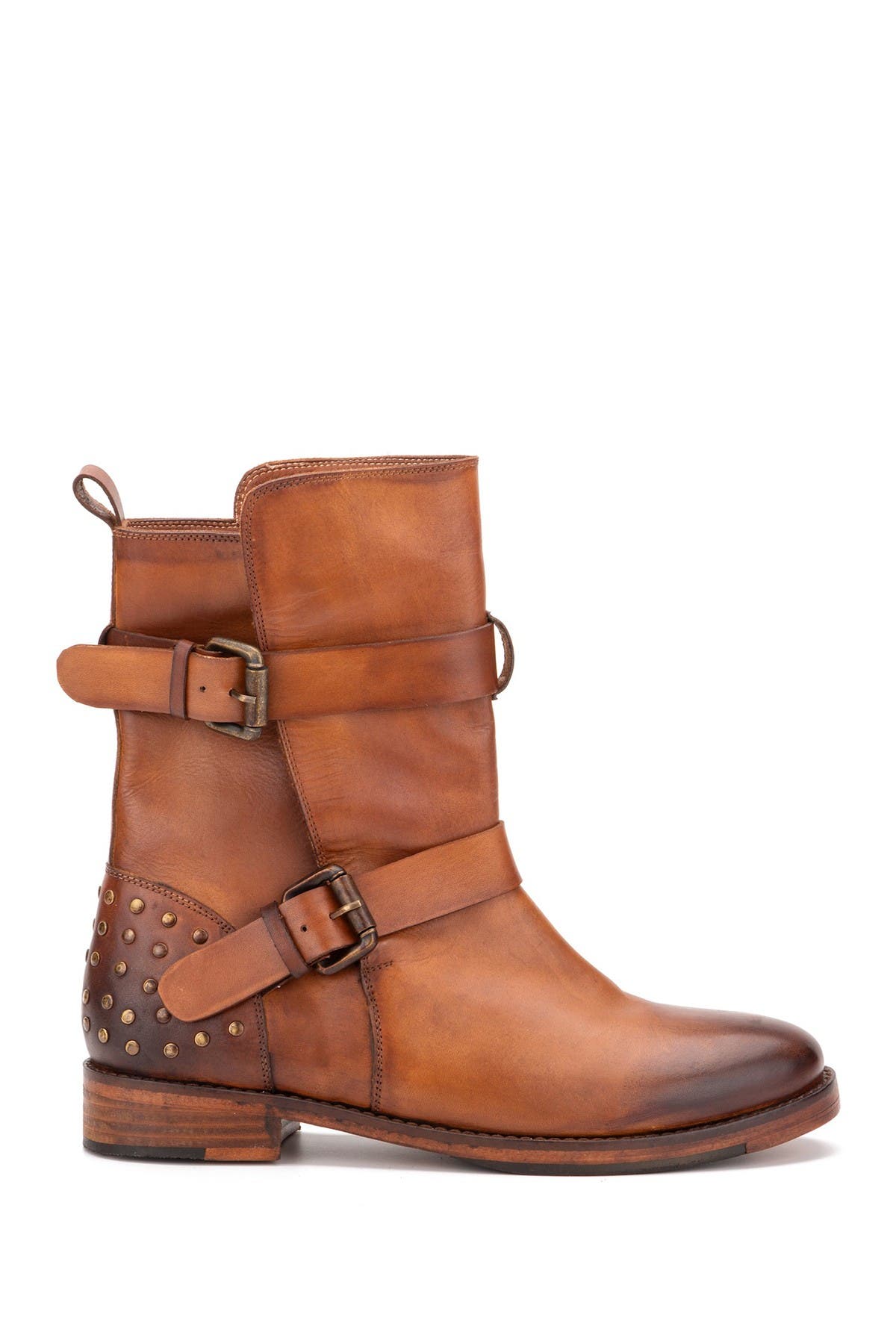 VINTAGE FOUNDRY Sherry Buckled Leather Boot, Alternate, color, Tan