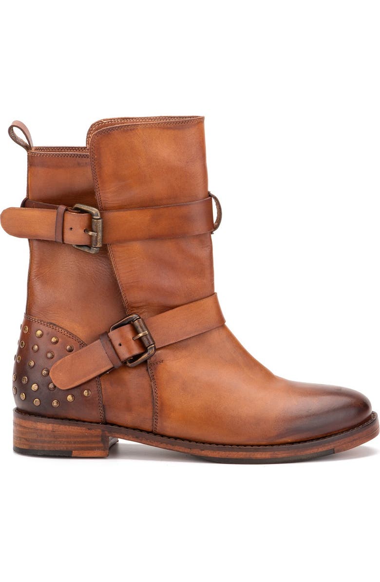 VINTAGE FOUNDRY Sherry Buckled Leather Boot, Alternate, color, Tan