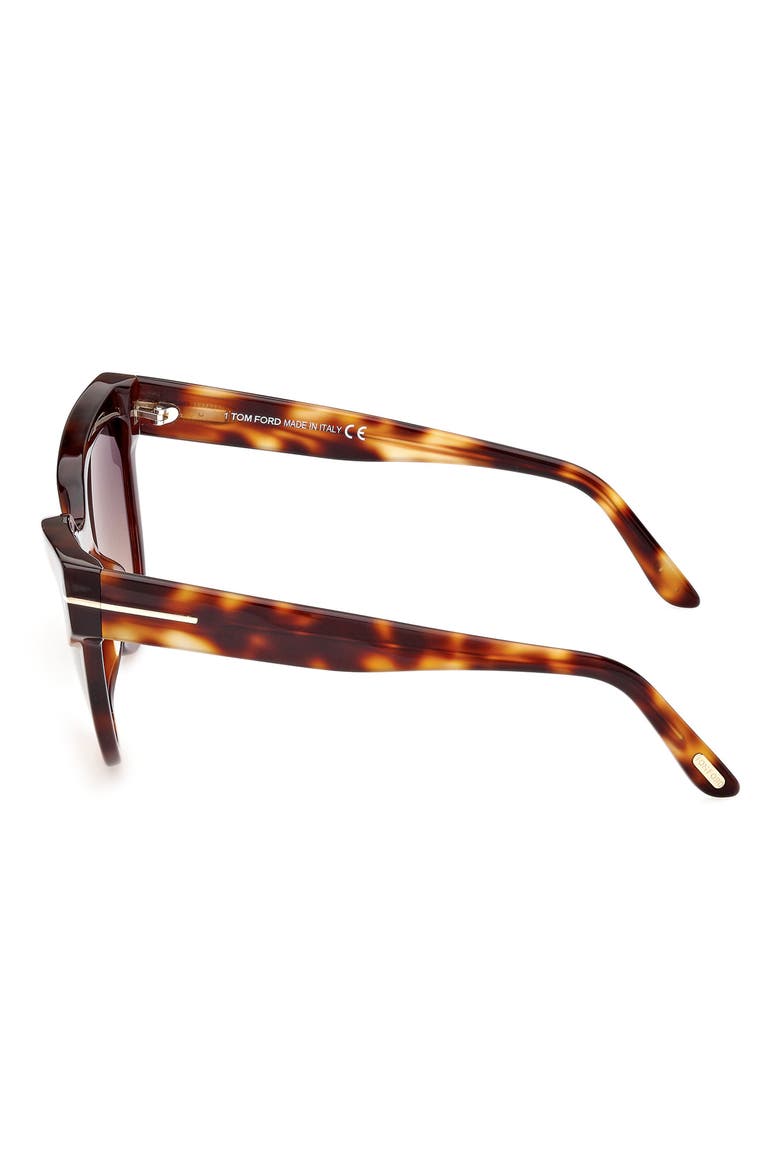 57mm Cat Eye Sunglasses, Alternate, color, HAVANA / GRADIENT SMOKE