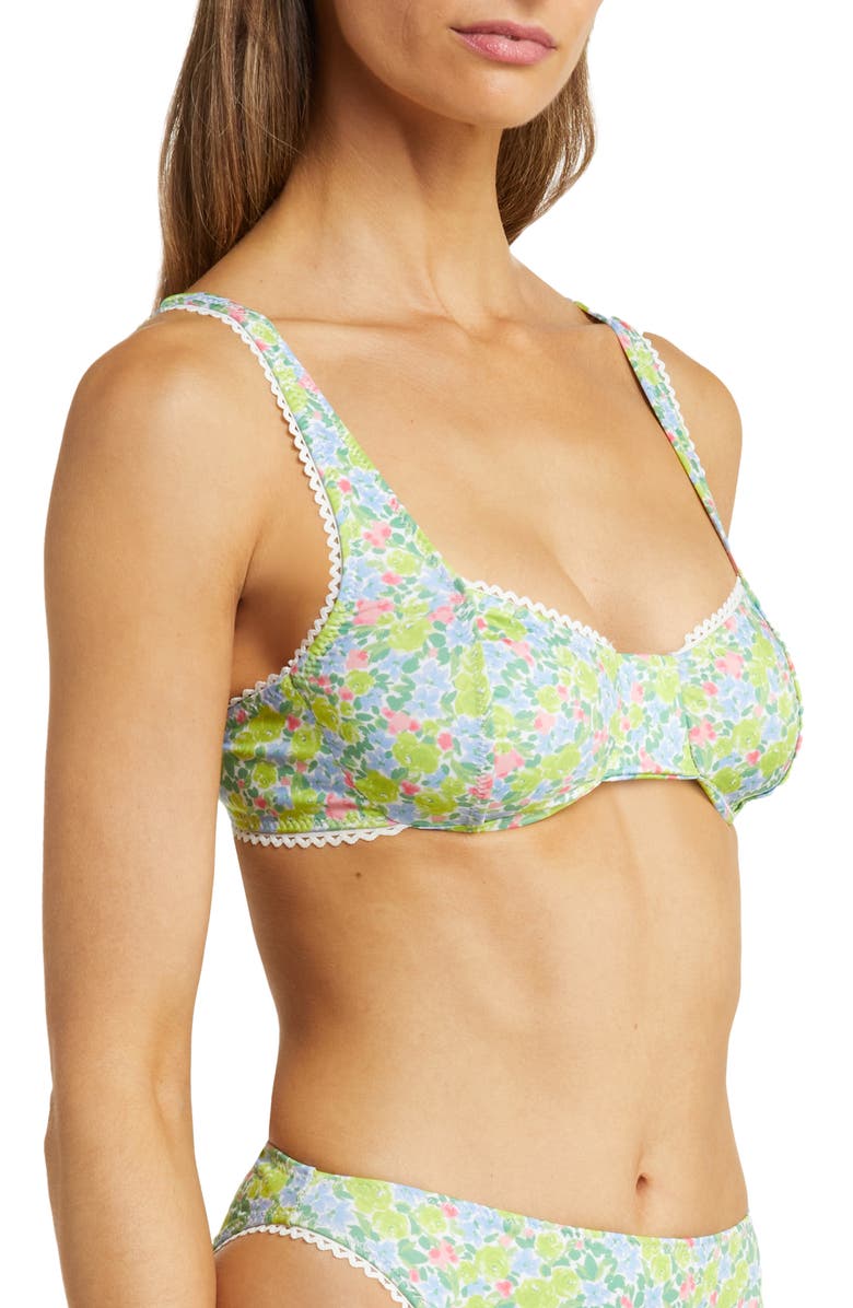 YELLOW THE LABEL Knox Lace Trim Bikini Top, Alternate, color, 