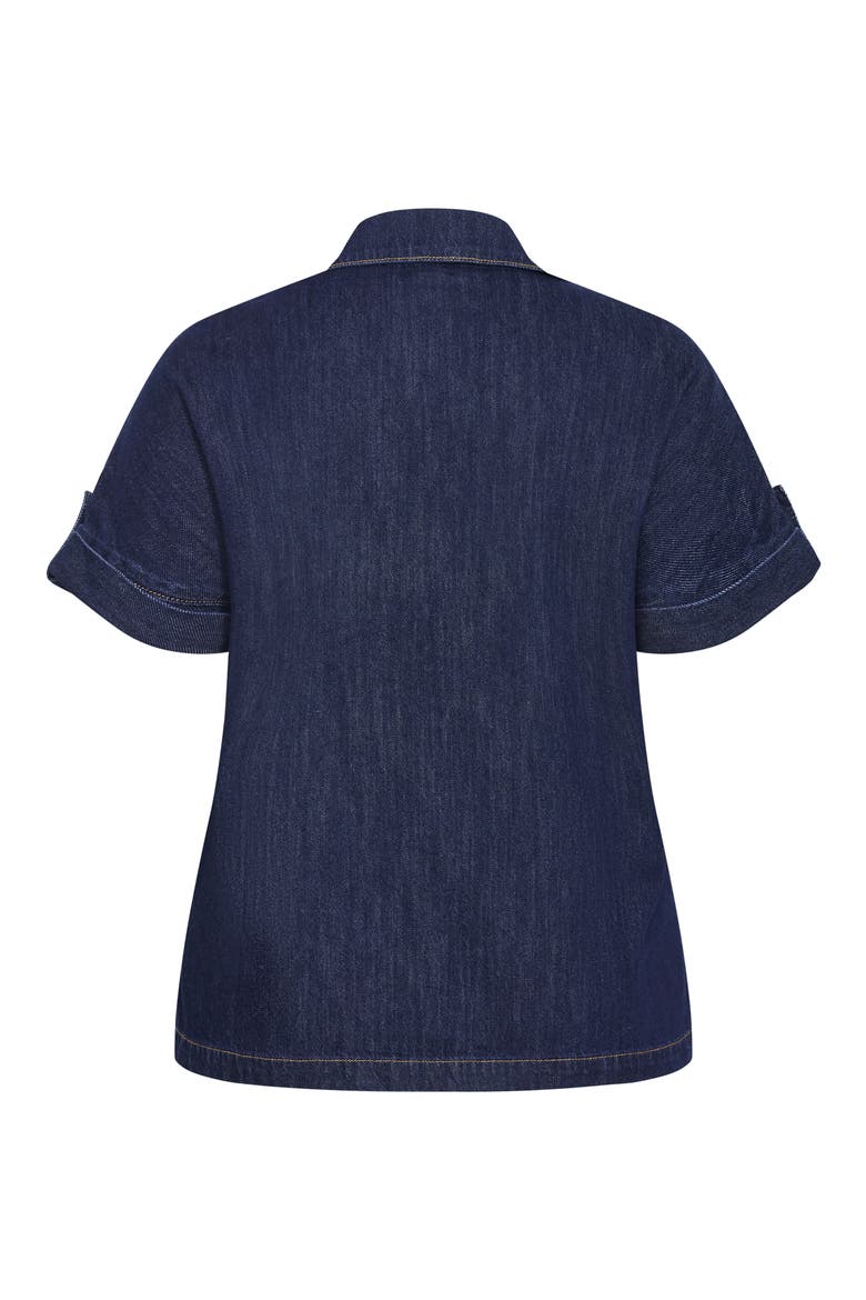 Tilly Cotton Denim Shirt, Alternate, color, DARK DENIM