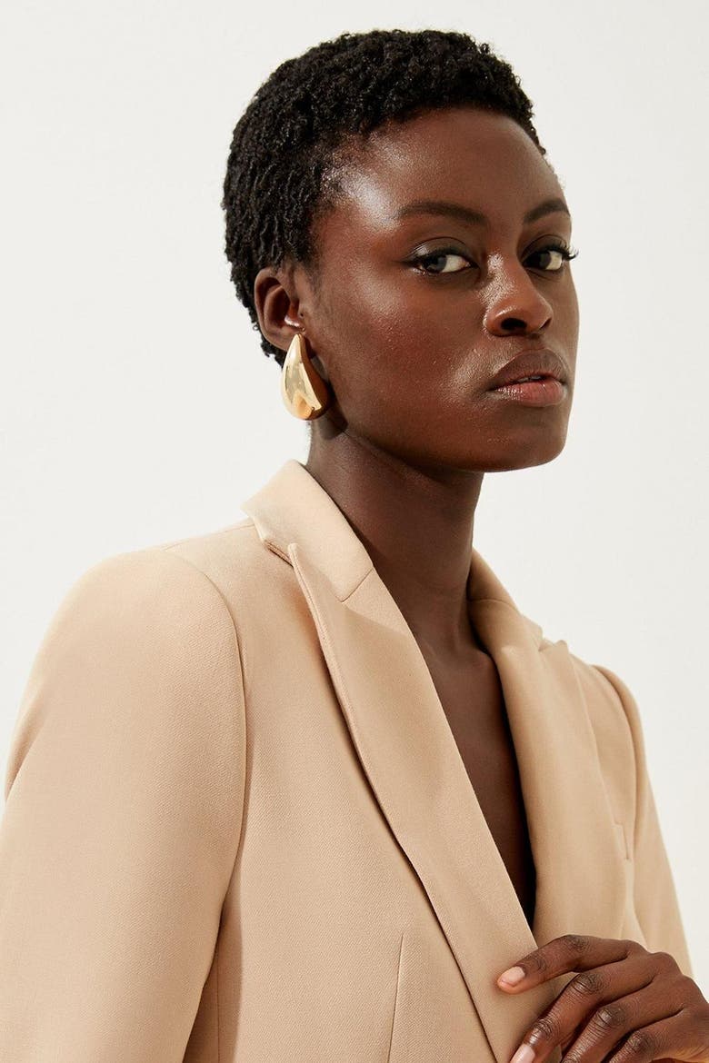 Tailored Single Breasted Blazer, Alternate, color, Camel