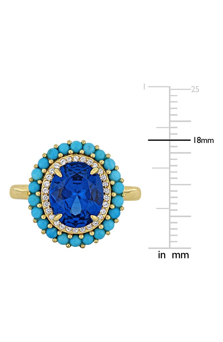 DELMAR Lab Created Blue Spinel Turquoise Ring, Alternate, color, Blue
