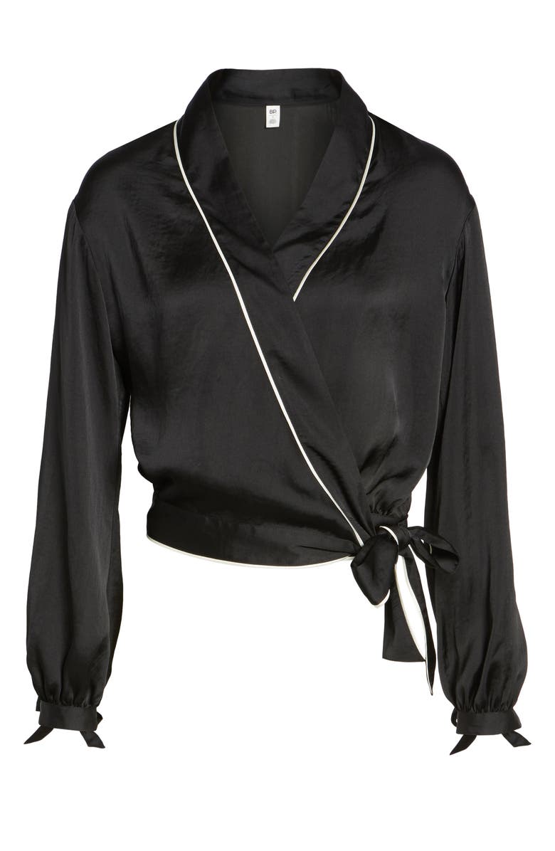 BP. Piped Satin Wrap Top, Alternate, color, 