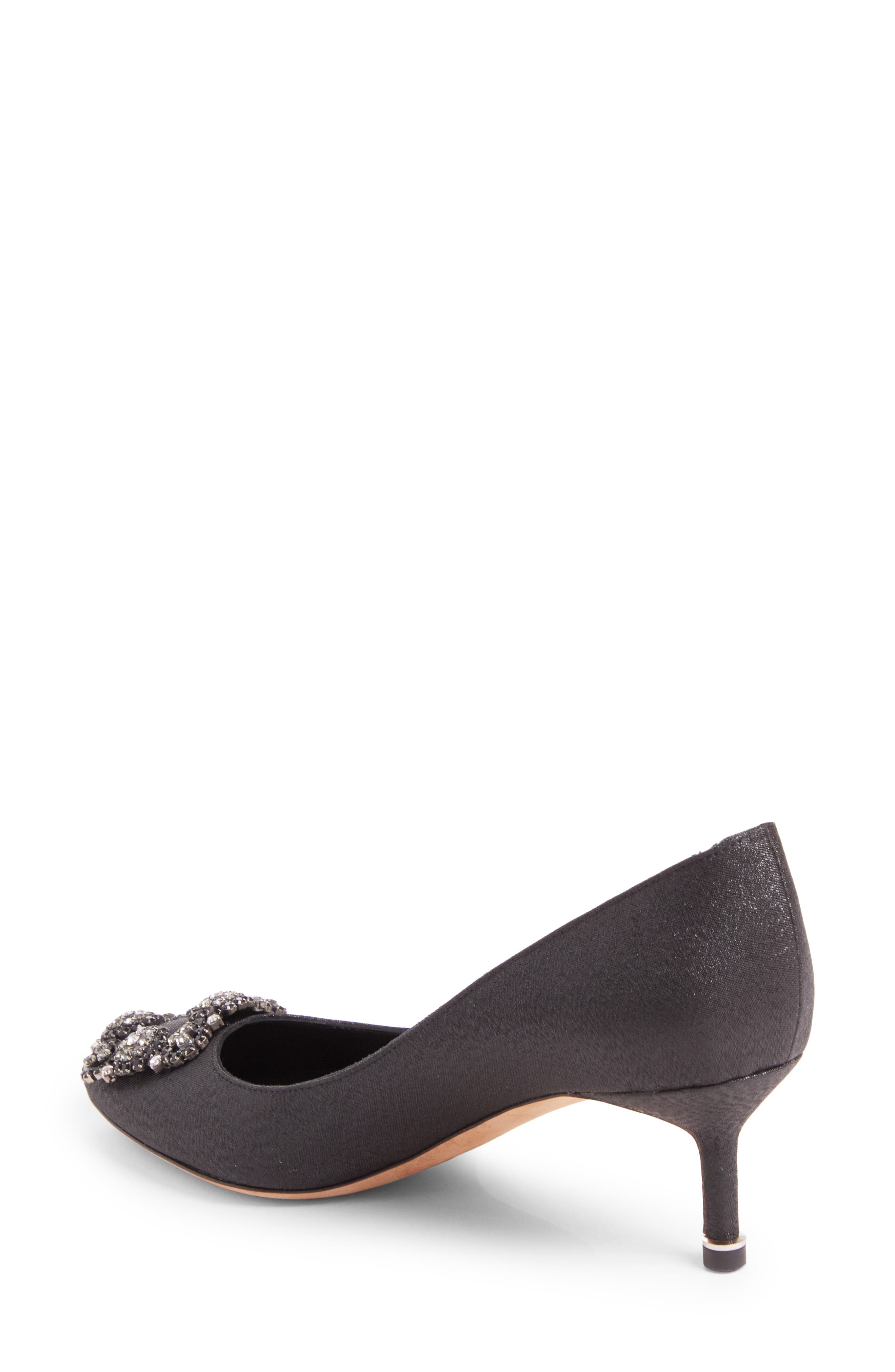Manolo Blahnik Hangisi Crystal Embellished Pointed Toe Pump, Alternate, color, 