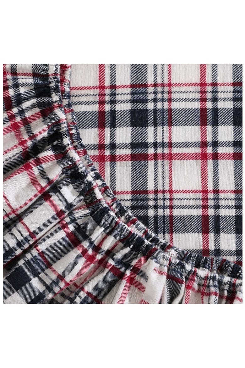 Glenbrook Plaid Cotton Flannel Sheet Set, Alternate, color, NAVY BLUE/ GARNET RED